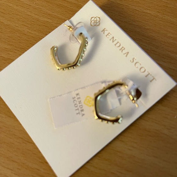 NWT Kendra Scott Gold Lonnie Hoop Bead Earrings - Picture 4 of 7